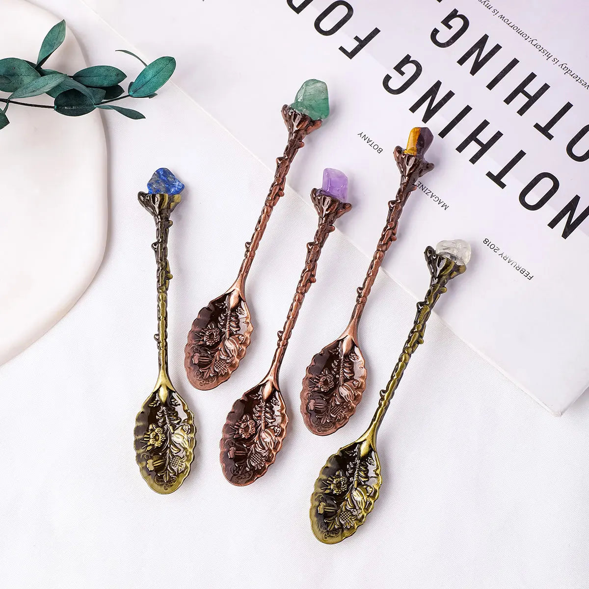 Natural Crystal Tumbled Stone Spoon