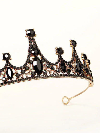 Black Crystal Rhinestone Tiaras