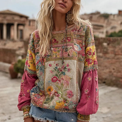 Bohemian round Neck Women's T-shirt