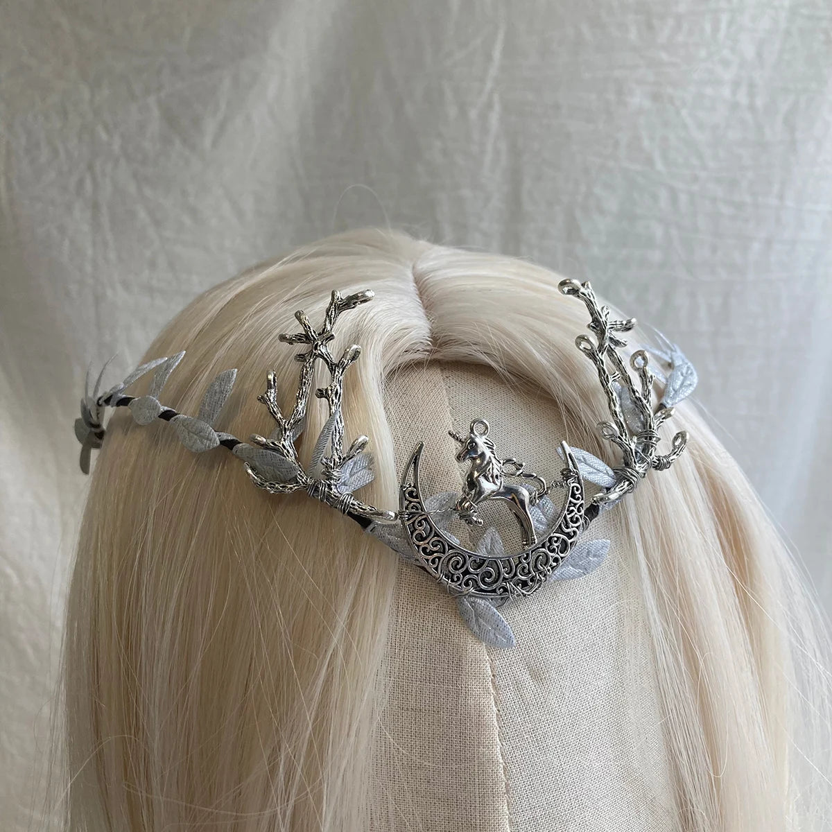 Black gothic crown with antlers