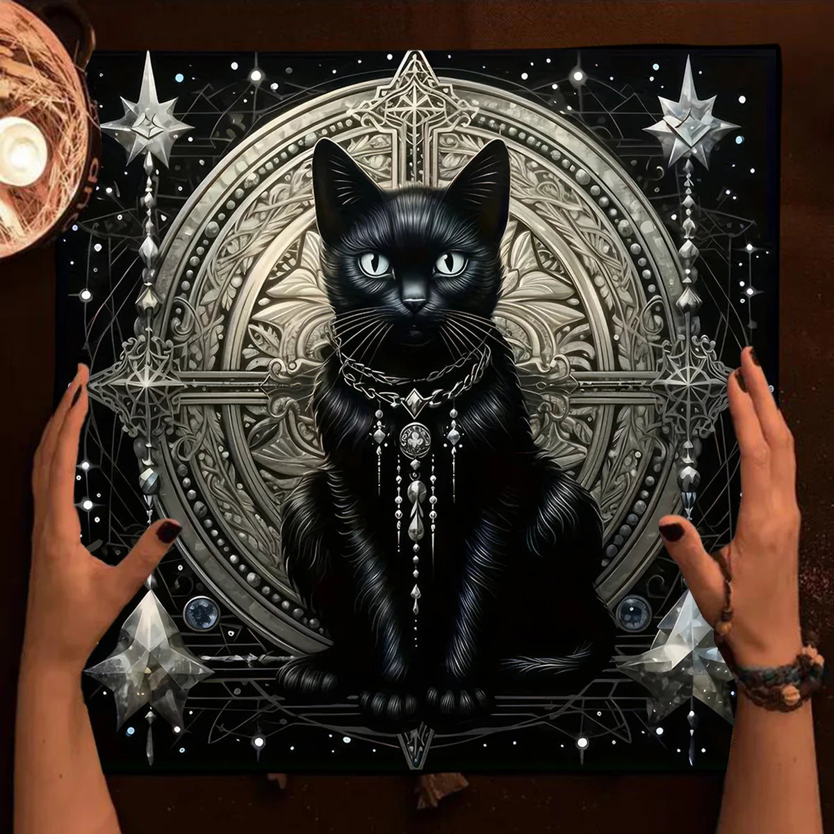 Esoteric Black Cat Tarot Tablecloth