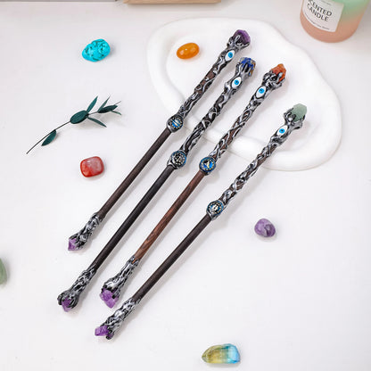 Natural Crystal 12 Constellations Devil's Eye Energy Wand
