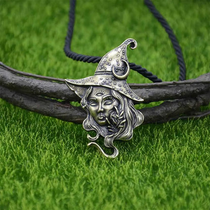 Wicca Crescent Moon Spells Witches Jewelery Goth Necklaces Women Punk Accessories Wiccan Supplies