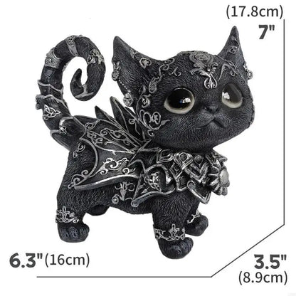 Mysterious Black Cat Statue