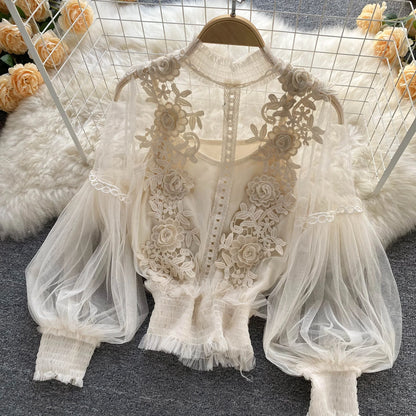 Long Sleeve Blouse Vintage Fashion