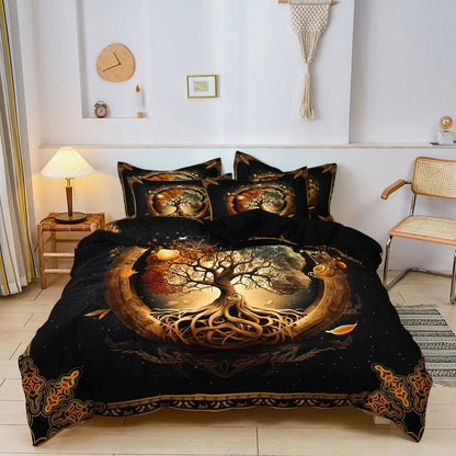 3pcs Set Tree of Life Mystical Print Duvet Cover