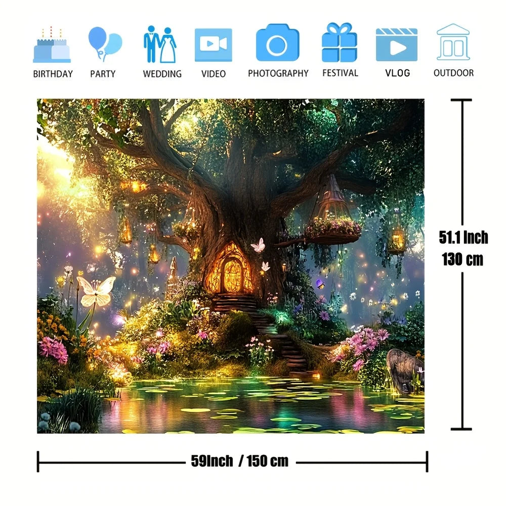 Enchanted Fairy Forest Wall Tapestry