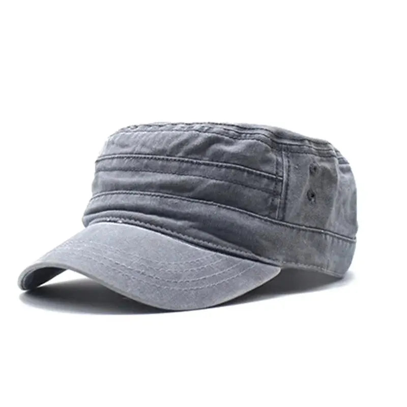 Hat Men Fishing Retro Do Old Wash Jeans Big Head Bib Flat Top Hat Outdoor Casual Tie-In Female Cap Trend European And N Style