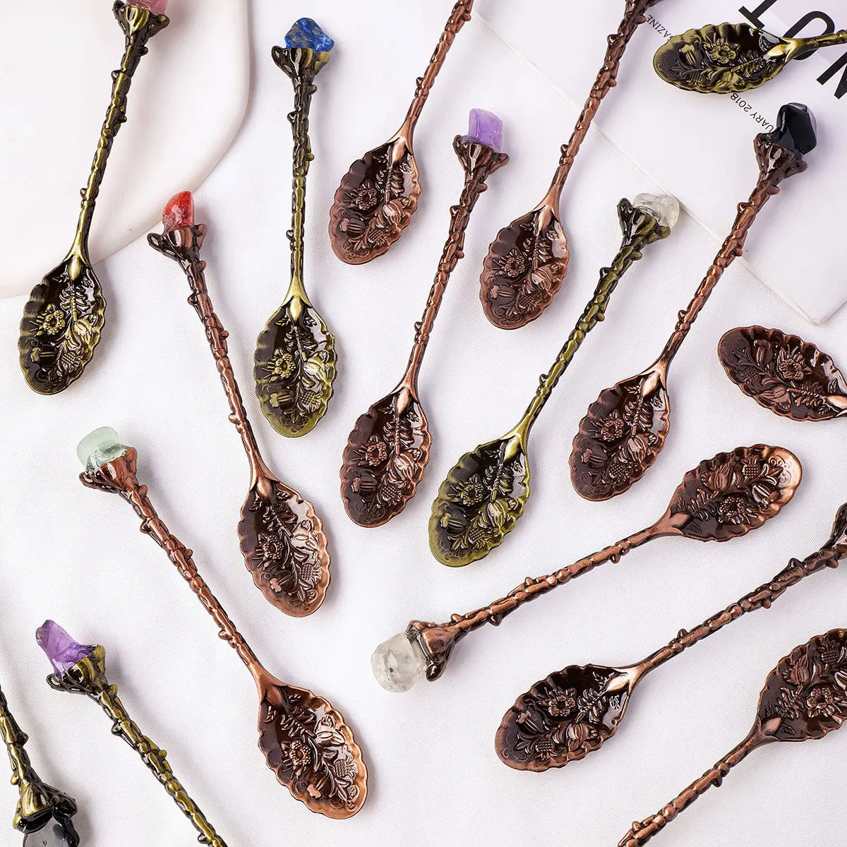 Natural Crystal Tumbled Stone Spoon