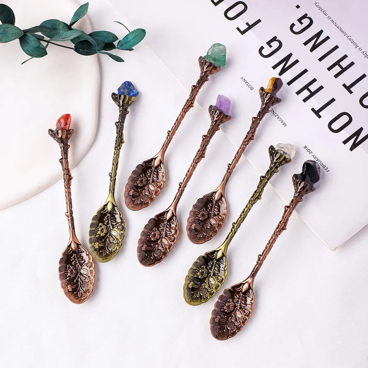 Natural Crystal Tumbled Stone Spoon
