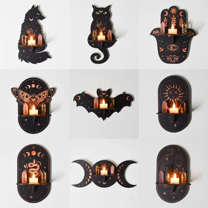 Bohemian Three-dimensional Wood Crystal Shelf