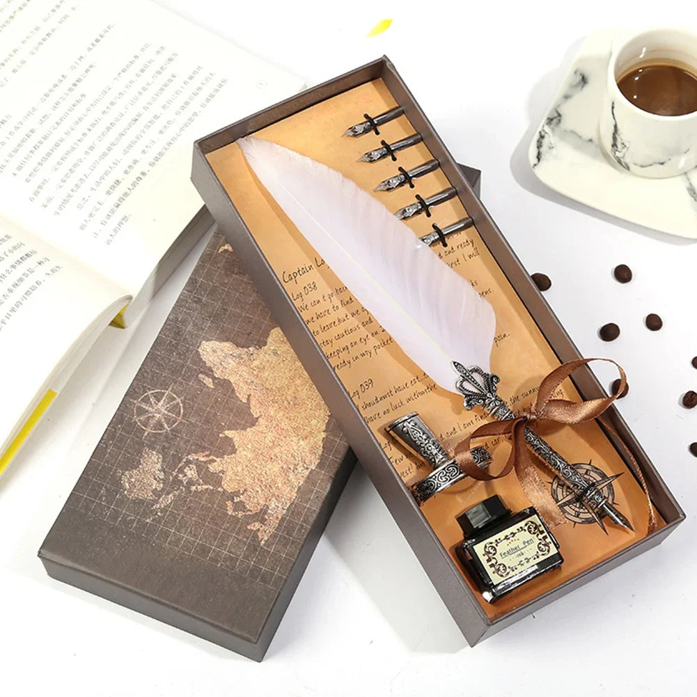 Feather Dip Pen Kit Antique