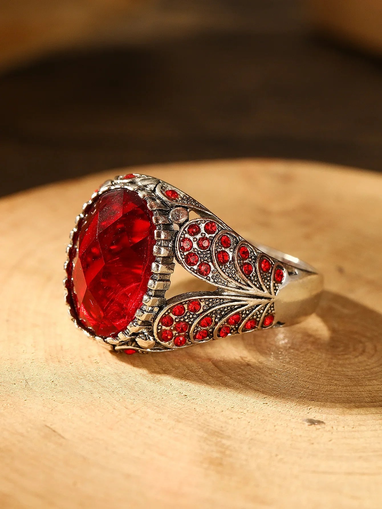 Creative Cat's Eye Alloy Casting Rings for Men