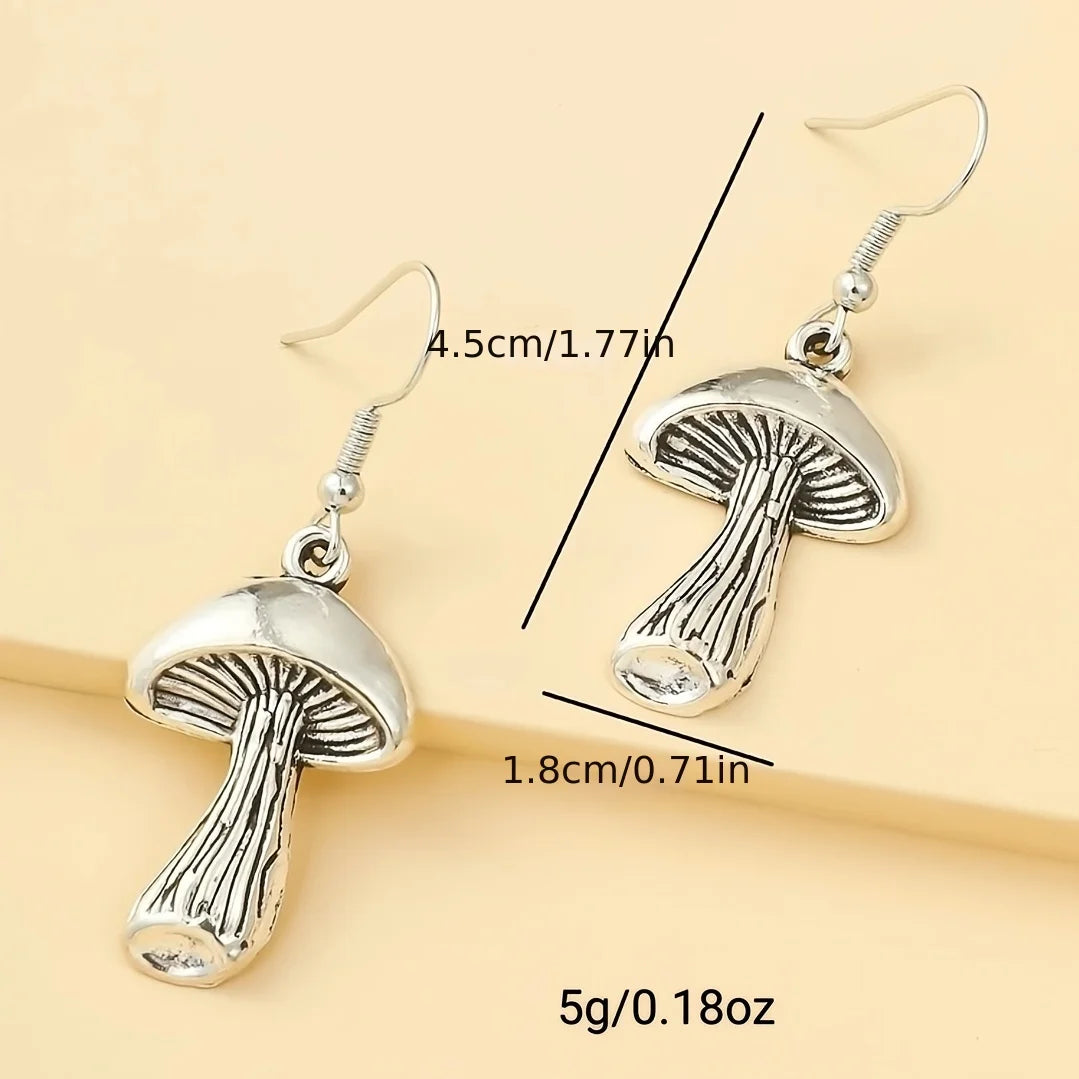 Vintage Mushroom Pendant Earrings