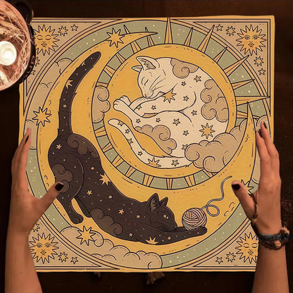 Esoteric Black Cat Tarot Tablecloth