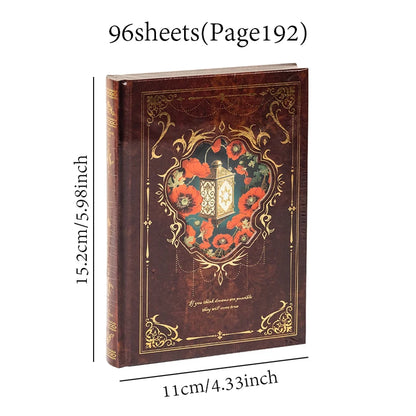 Vintage Style Notebook Set, Gold Foil Writing Pad