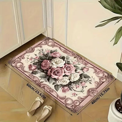 Pink Rose  Non-slip  Kitchen Mat