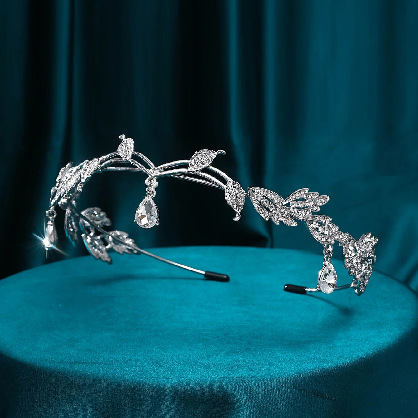 Forest Elf Leaf Shaped Rhinestone Headband