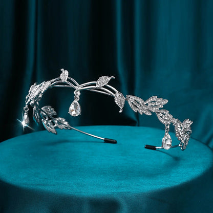 Forest Elf Leaf Shaped Rhinestone Headband