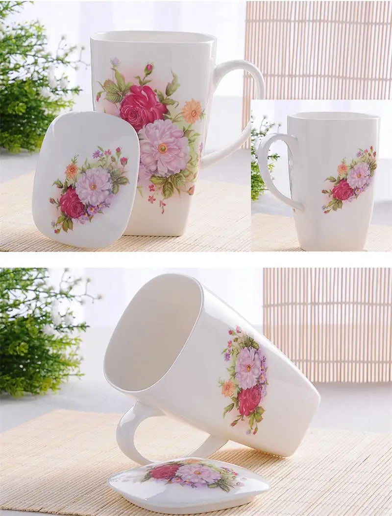 Real Bone China Tumblers With Lid