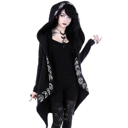 Ladies Moon Pattern Long-sleeved Cardigan