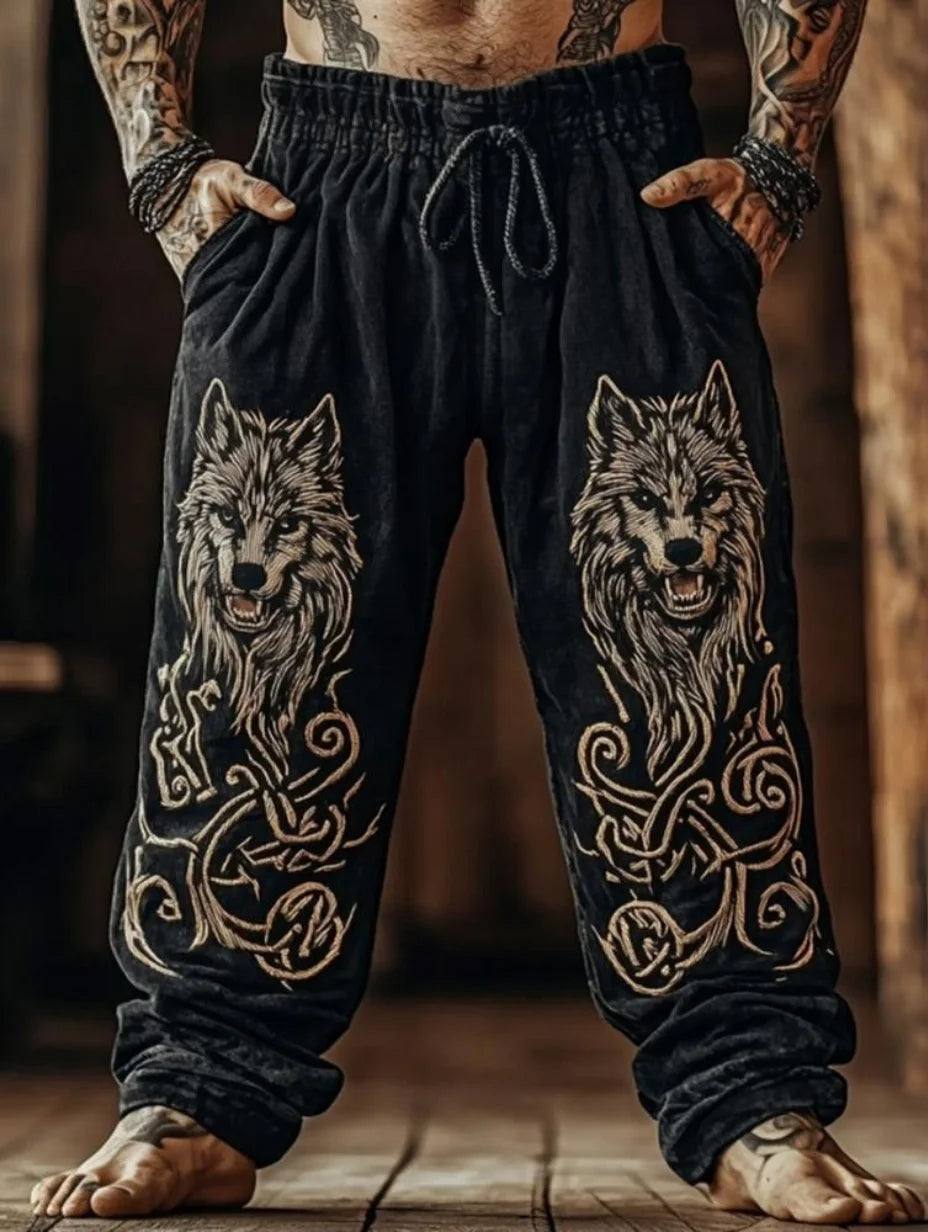 Men's Viking Retro Nordic Totem Two tone  Casual Pants