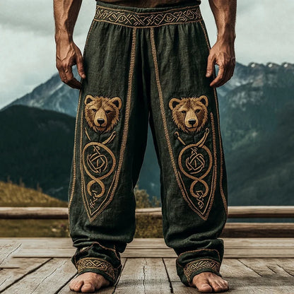 Men's Viking Retro Nordic Gods' Casual Straight Leg Pants