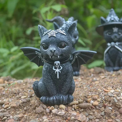 Mysterious Cute Cat Witch Figurine