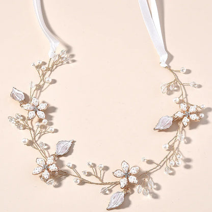 Sweet Flower Headband With Ribbon Wreath