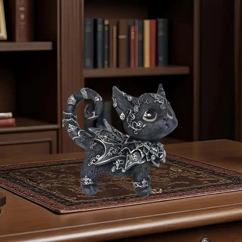 Mysterious Black Cat Statue
