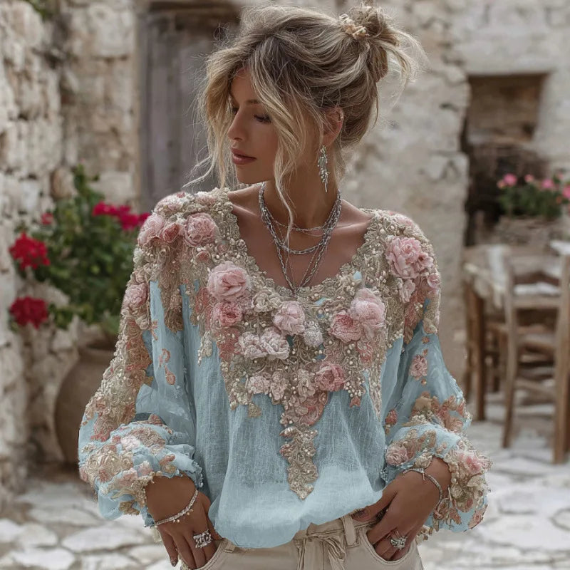 Bohemian round Neck Women's T-shirt