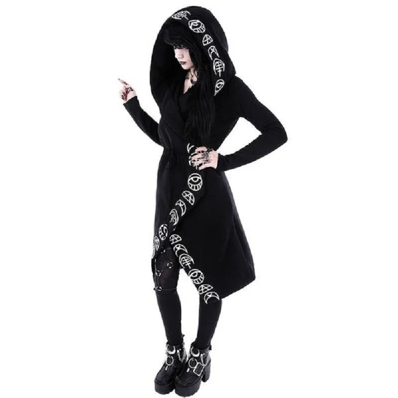Ladies Moon Pattern Long-sleeved Cardigan