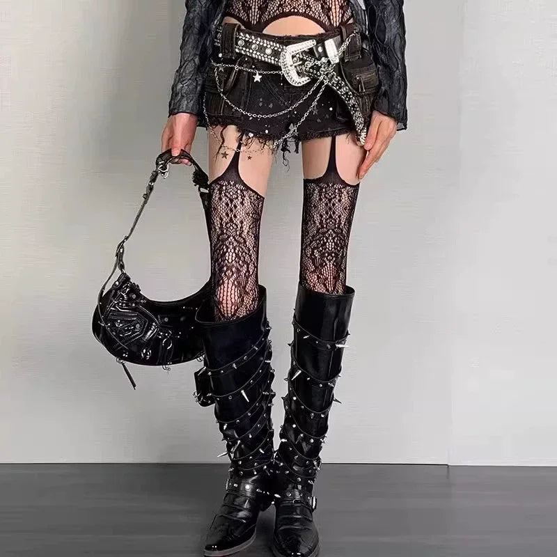 Lolita Girls Punk Style Floral Tights