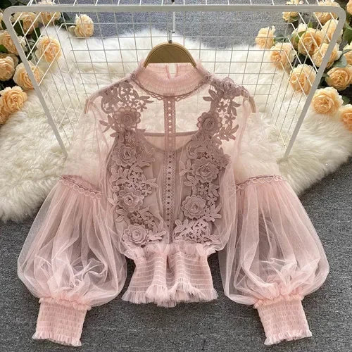Long Sleeve Blouse Vintage Fashion