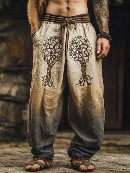 Men's Viking Retro Nordic Gods' Casual Straight Leg Pants
