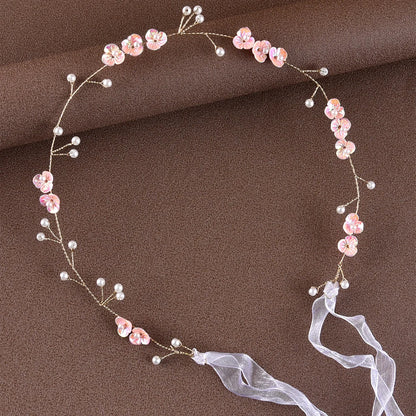 Sweet Flower Headband With Ribbon Wreath