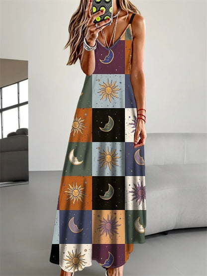 Bohemian-style Sexy Halter Ankle-length Dress
