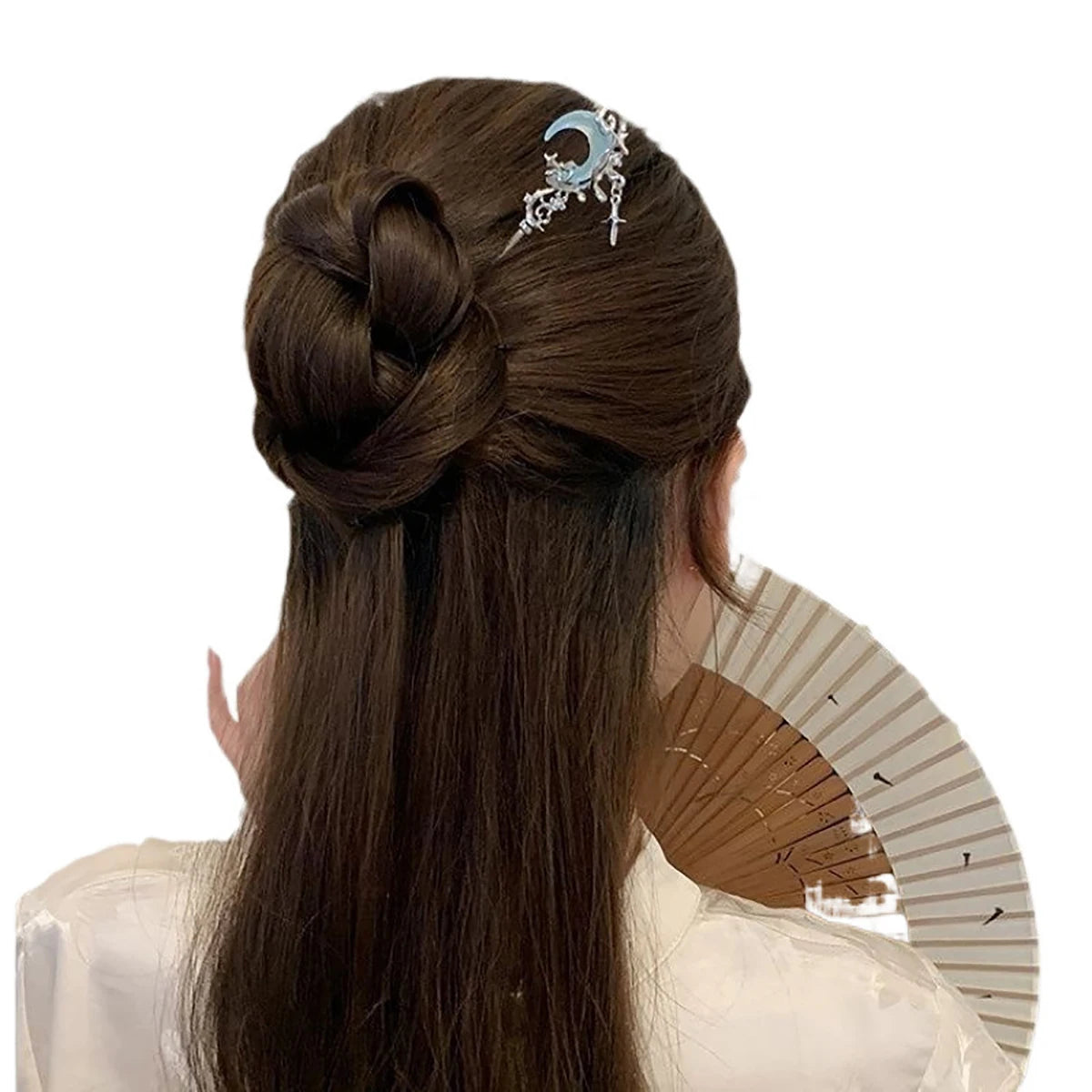 Vintage Moonstone Star Moon Hair Sticks