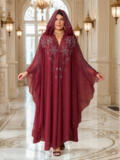 Eid Hooded Dress Abaya Women Muslim Party Dresses