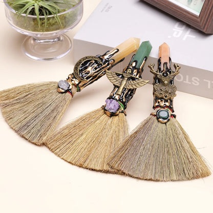 Natural Crystal Stone Point Magic Broom