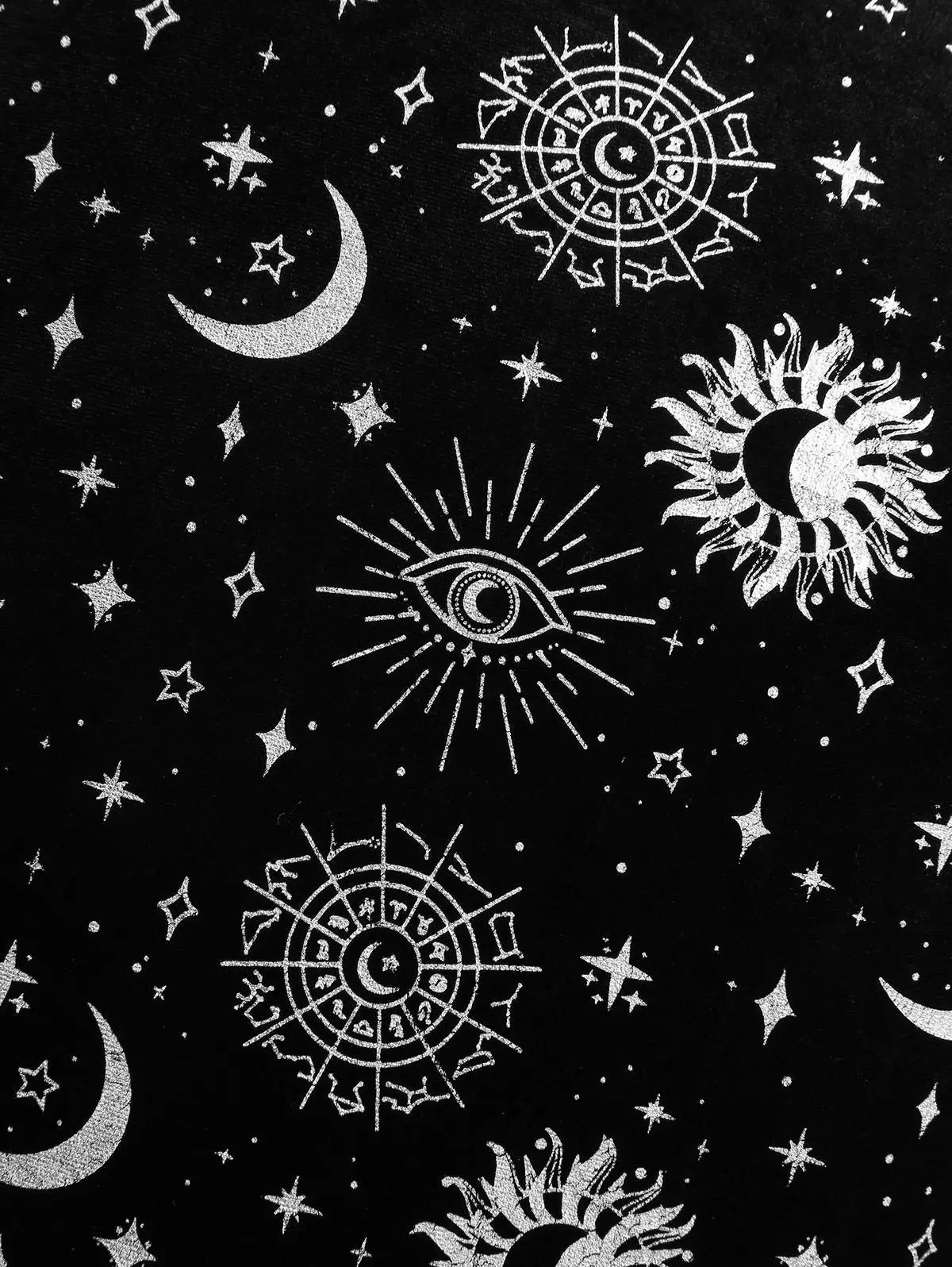 Gothic Sun Moon Star Printed Dress