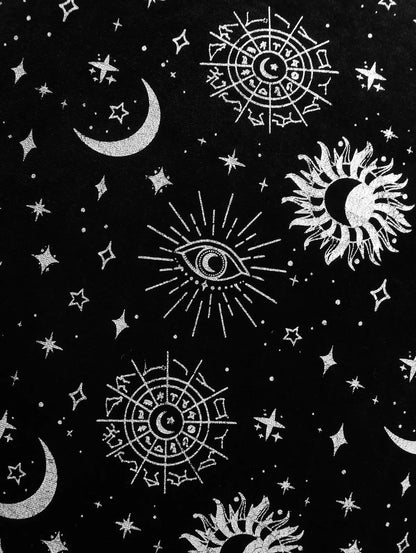 Gothic Sun Moon Star Printed Dress