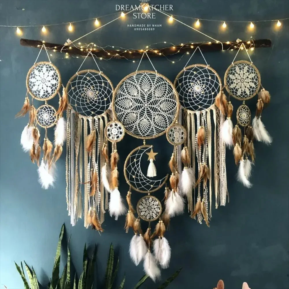 5pcs/set Boho Macrame Dream Catchers Wall Hangings