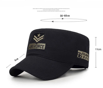 Four Seasons Hat Men's Korean Spring And Autumn Baseball Cap Cotton Outdoor Flat Military Cap Camouflage Embroidery Cap
