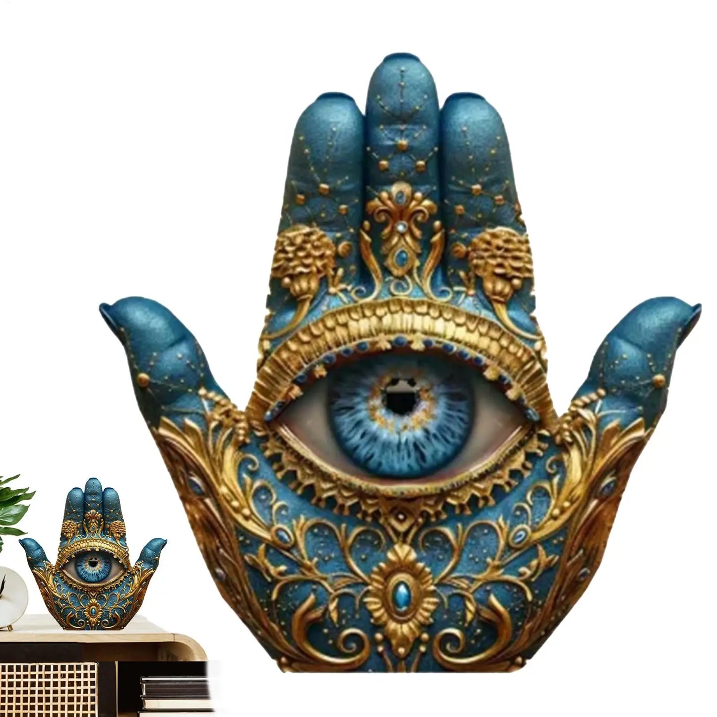 Unique Evil Eye Palm Sculpture