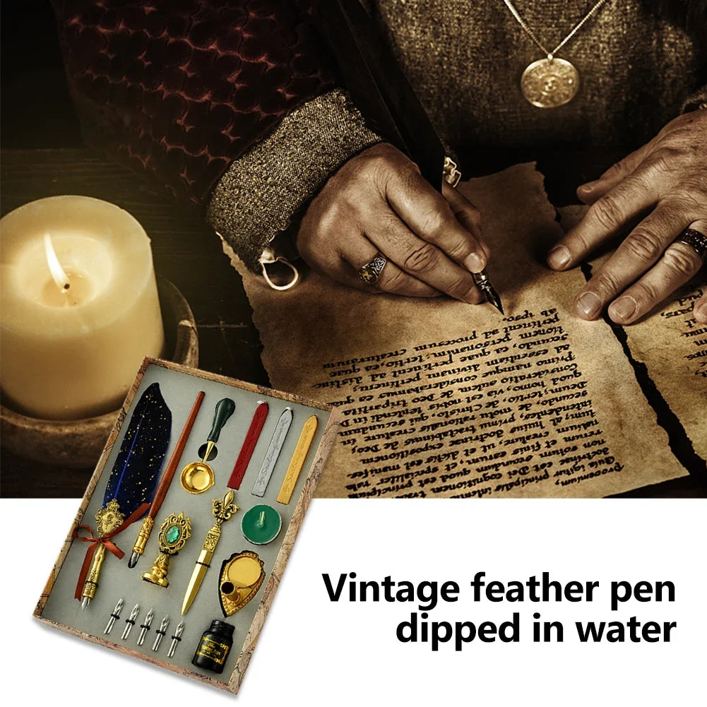 Feather Dip Pen Kit Antique