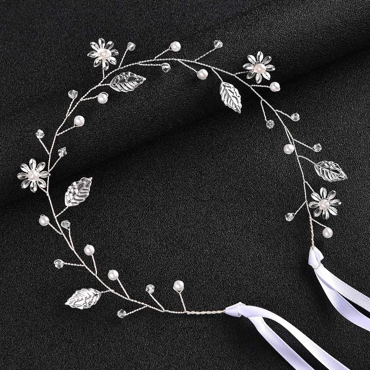 Sweet Flower Headband With Ribbon Wreath
