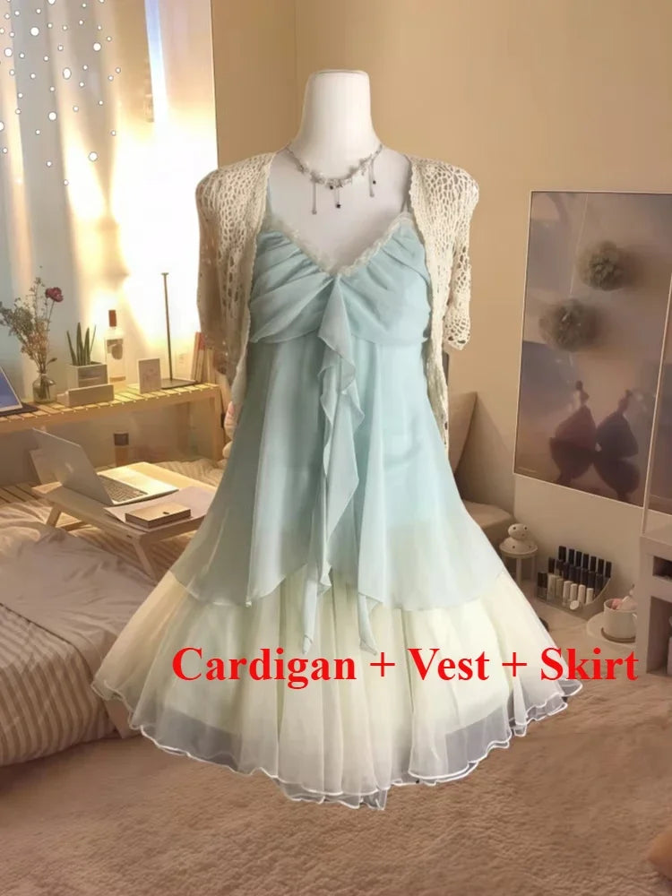 3 Piece Set Woman Aesthetics Fashion