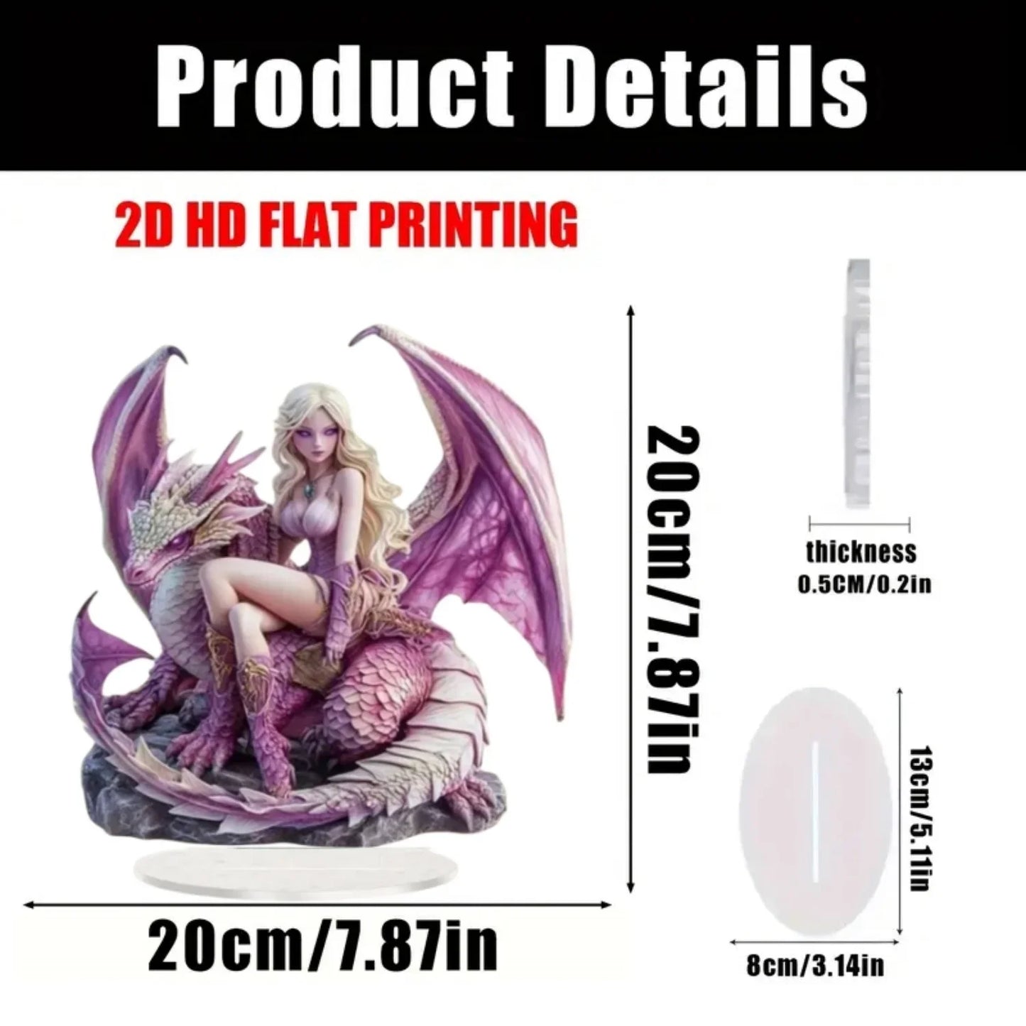 Acrylic Flower Elf &Dragon Table Decoration