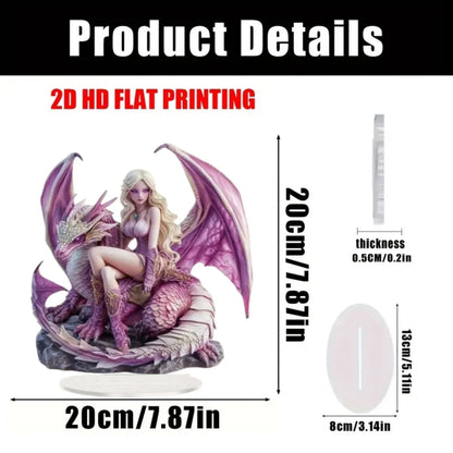 Acrylic Flower Elf &Dragon Table Decoration